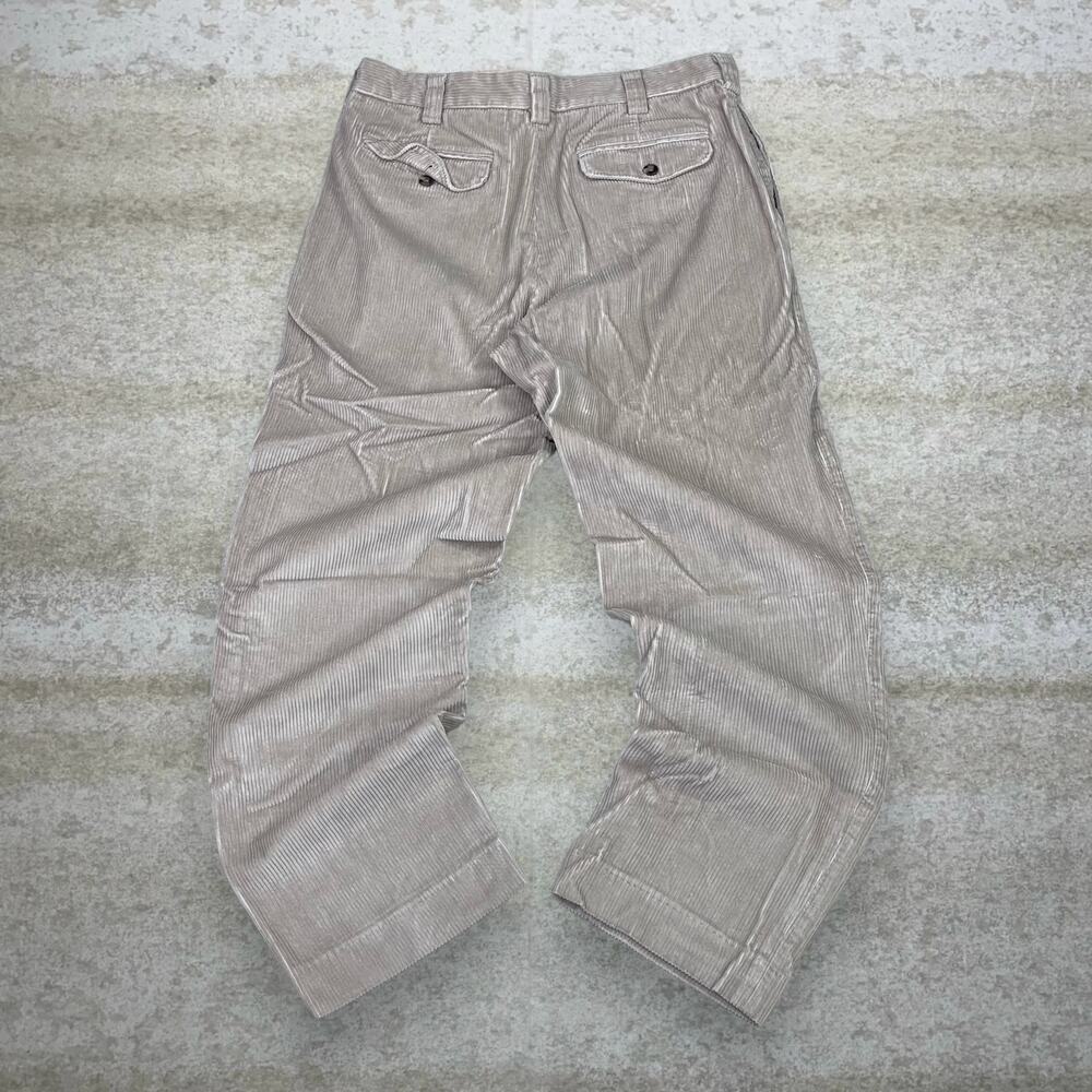 Vintage 90s LL Bean Corduroy Pants 34x30 Baggy Fit Tan Cotton Flat Front